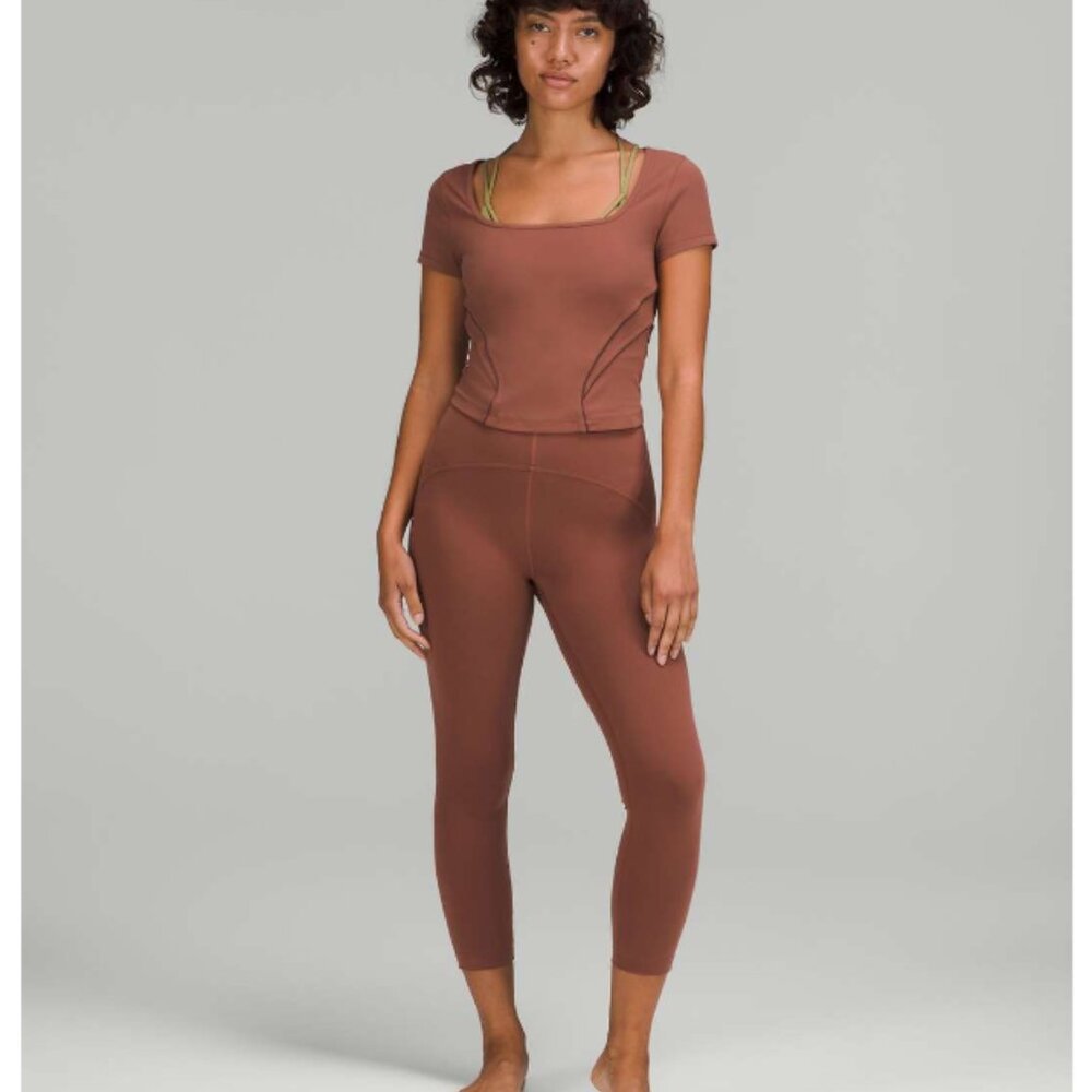 LULULEMON Square Neck Mesh and Nulu Yoga Tee NWT